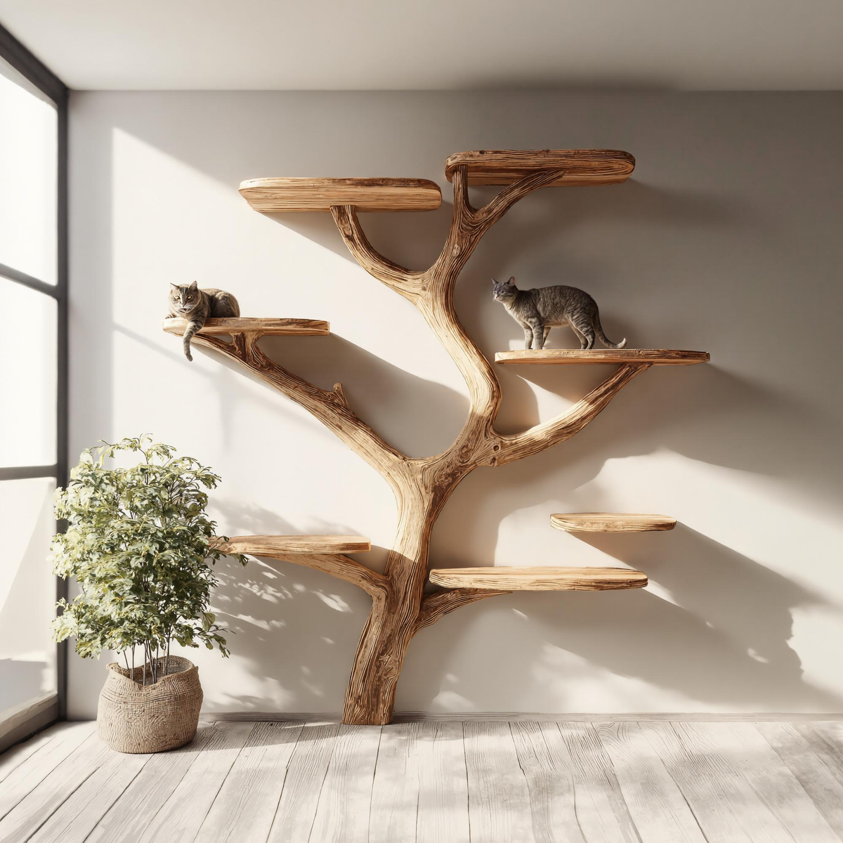 Rustic Cat Tree Perch Living Room Pet Friendly Decor
