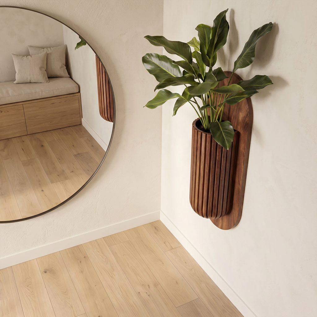 Minimalist Wood Wall Planter