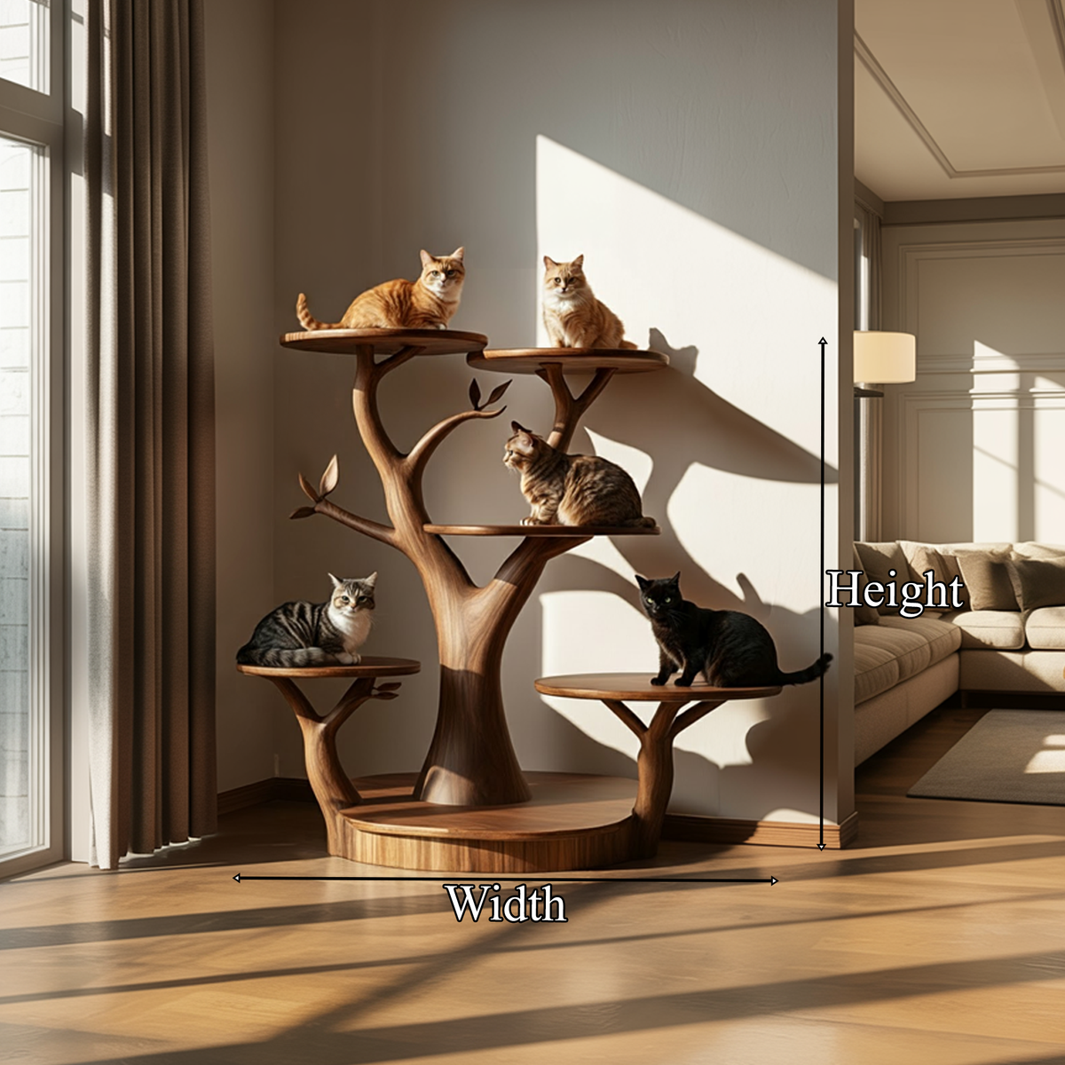 Handcrafted Cat Tree Pet Climbing Furniture Home Decor