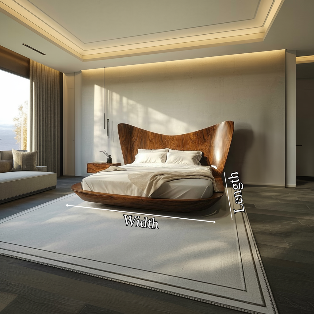 Low Minimalist Solid Wood Platform Bed Frame, Queen Or King