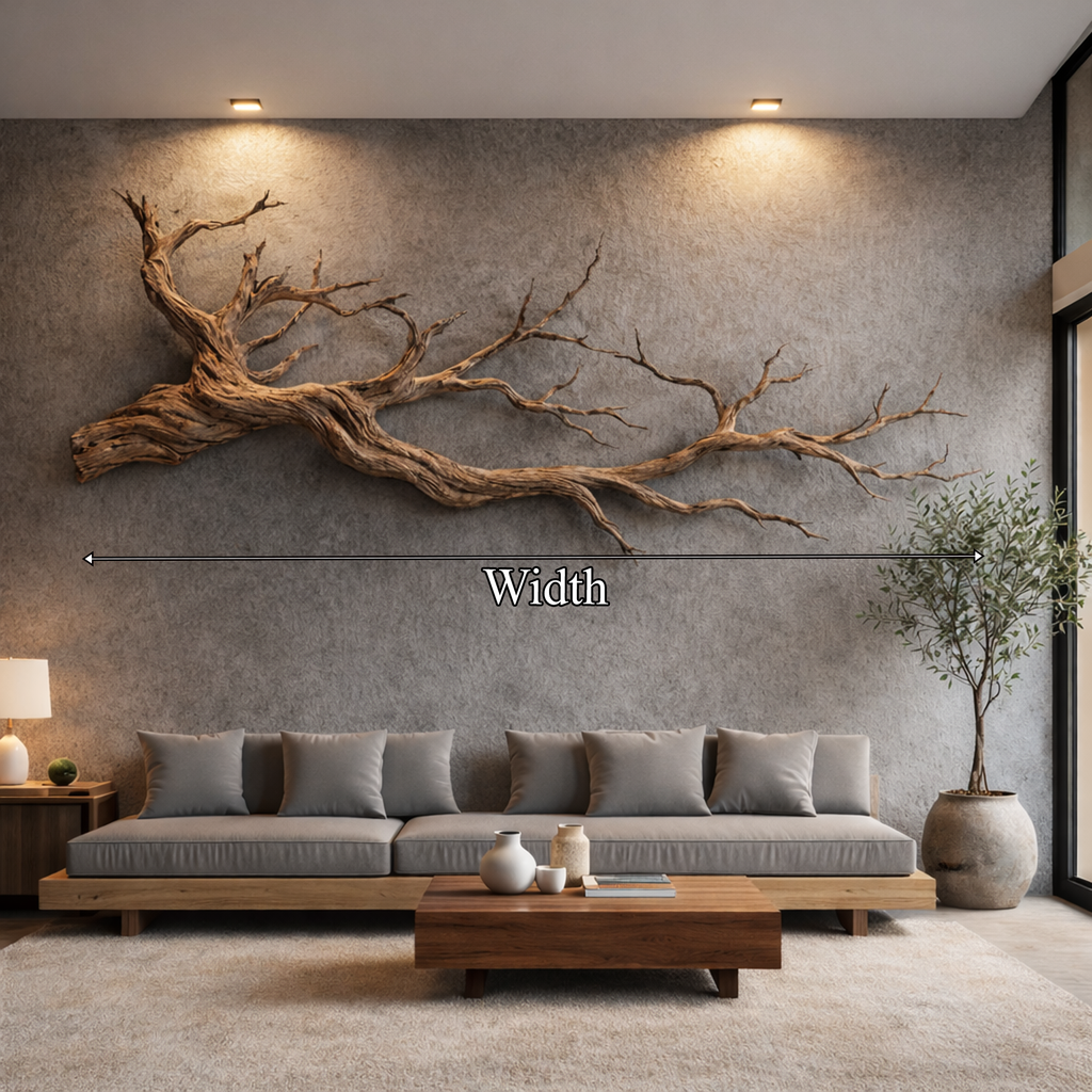 Abstract Tree Root Solid Wood Wall Sculpture, 3D Wall Art