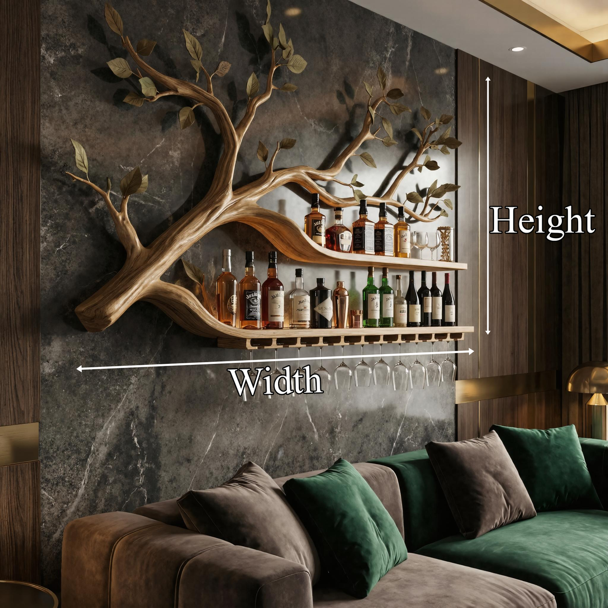 Farmhouse Wooden Wine Rack Wall Mounted Shelf For Kitchen Dining Room Home Bar