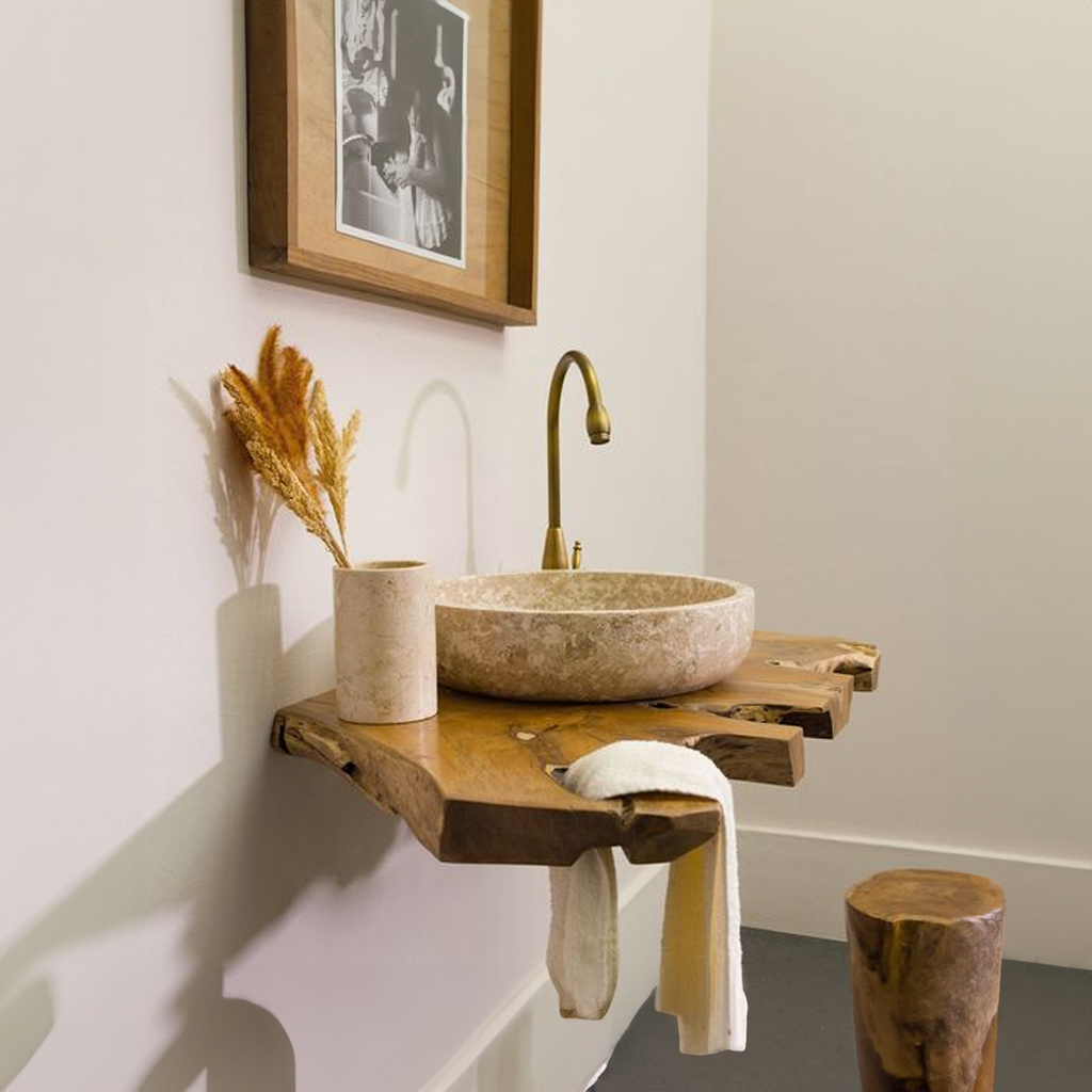 Live Edge Bathroom Vanity Shelf – Style 2