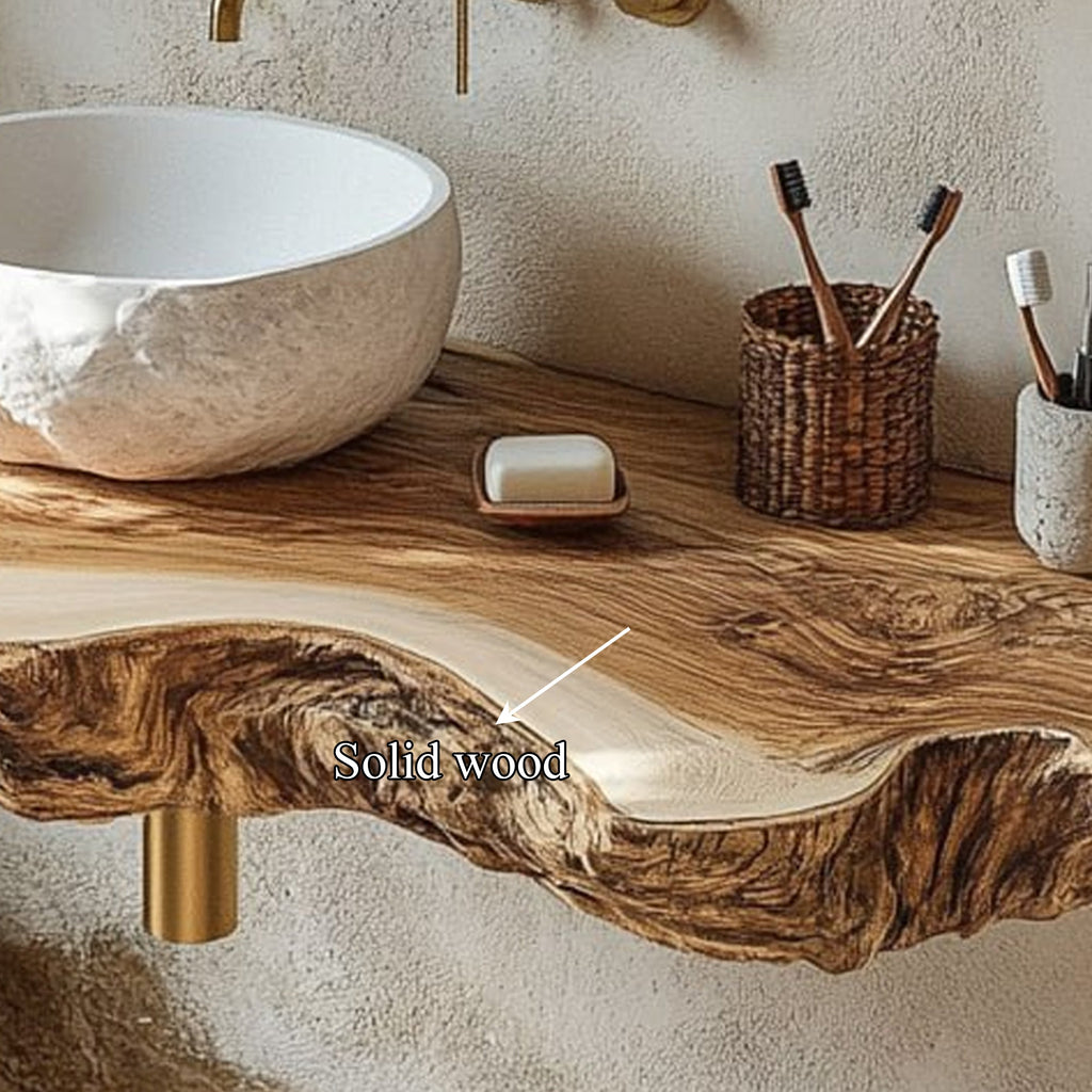 Midcentury Stone Basin Vanity Bathroom