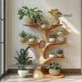Artistic Tree Plant Stand Modern Living Room