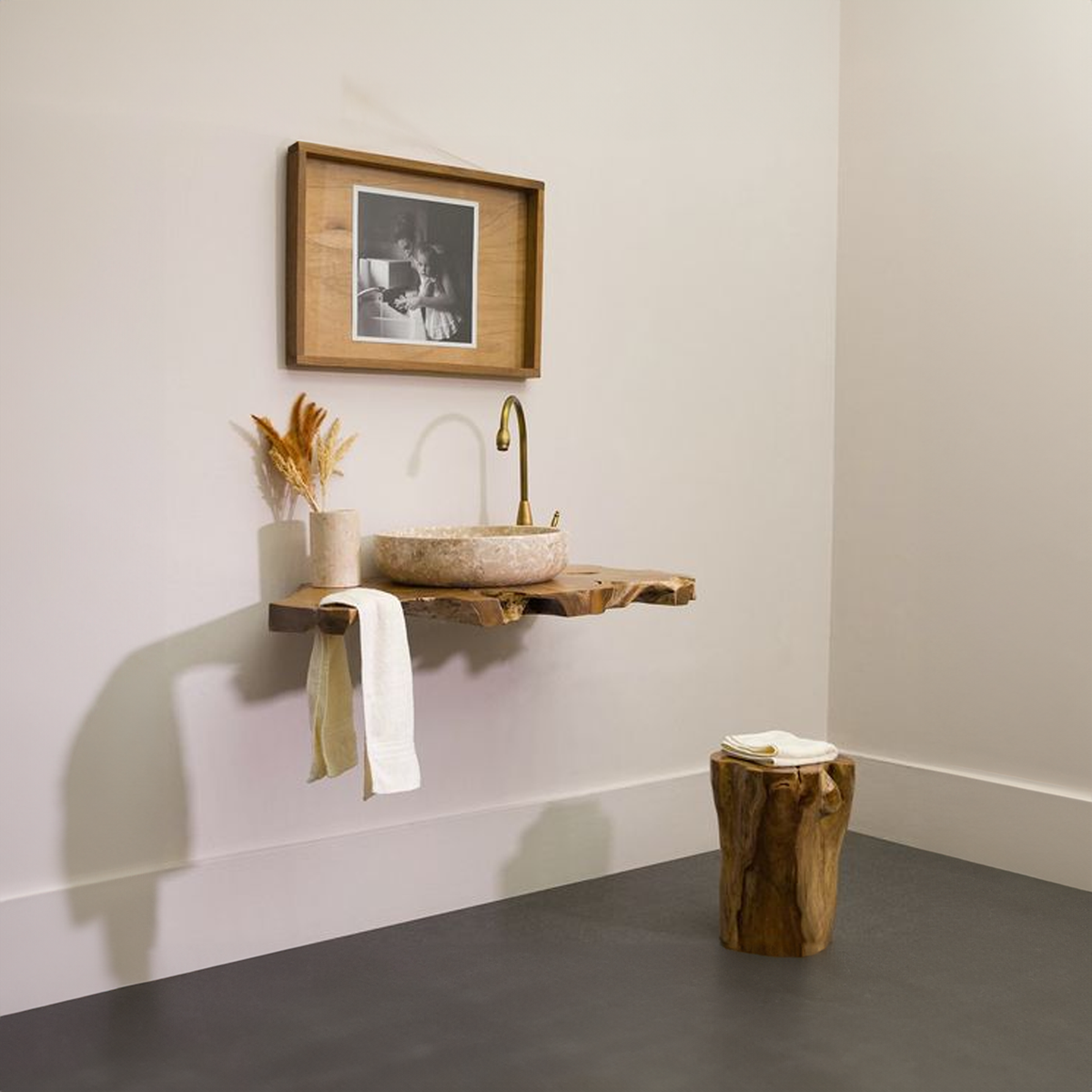 Live Edge Bathroom Vanity Shelf – Style 2