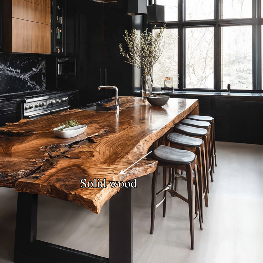 Monkey Pod Wood Kitchen Island Counter, 47 To 100 Inch Long
