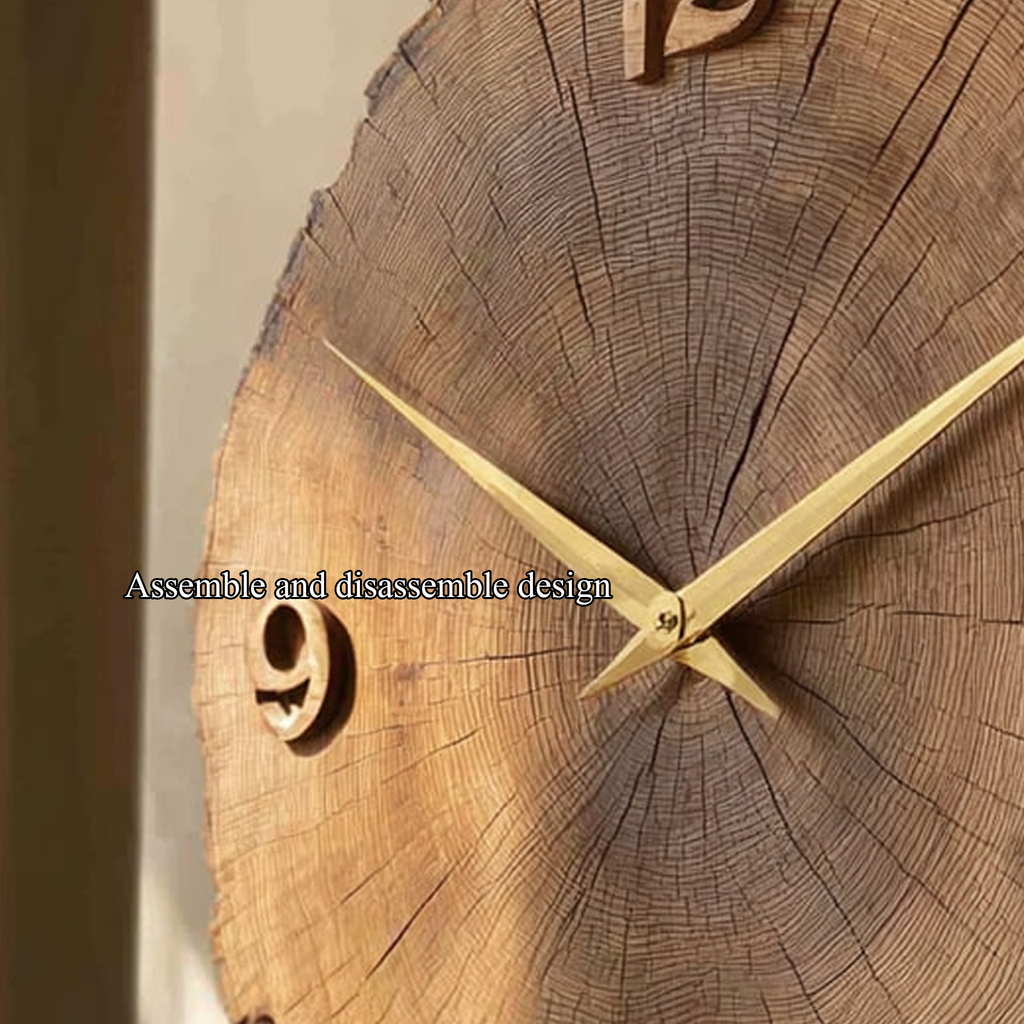Rustic Tree Ring Wooden Wall Clock Hallway or Living Room