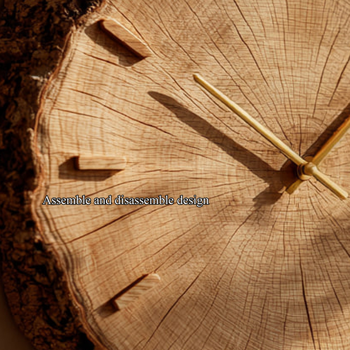 Rustic Natural Wood Grain Wall Clock, Handcrafted Round Tree Slice Clock