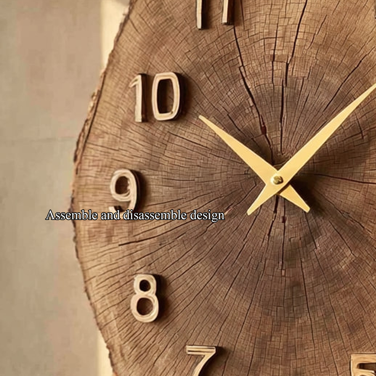 Rustic Timber Slice Wooden Wall Clock Entryway or Hallway