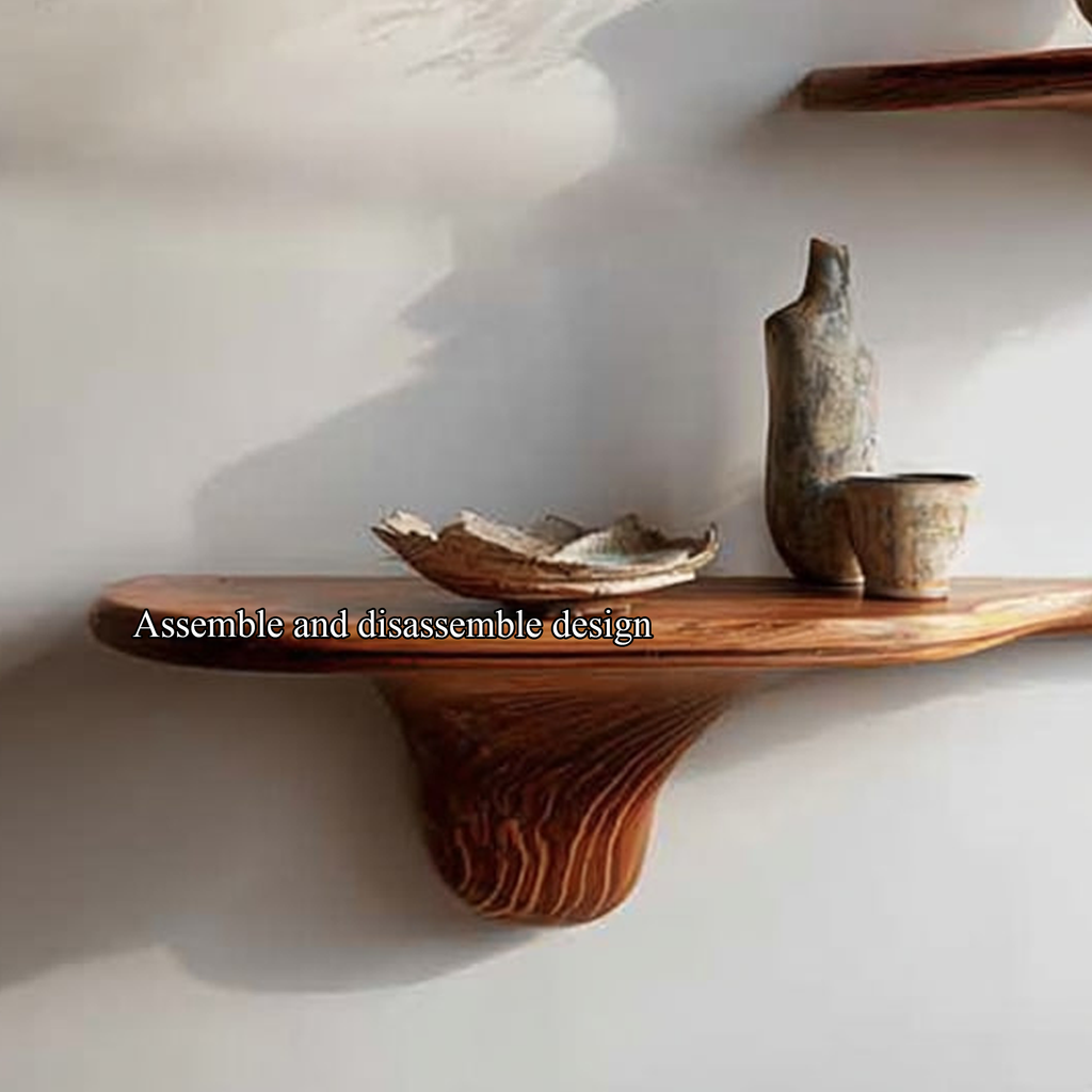 Rustic Mushroom Floating Shelves Kitchen