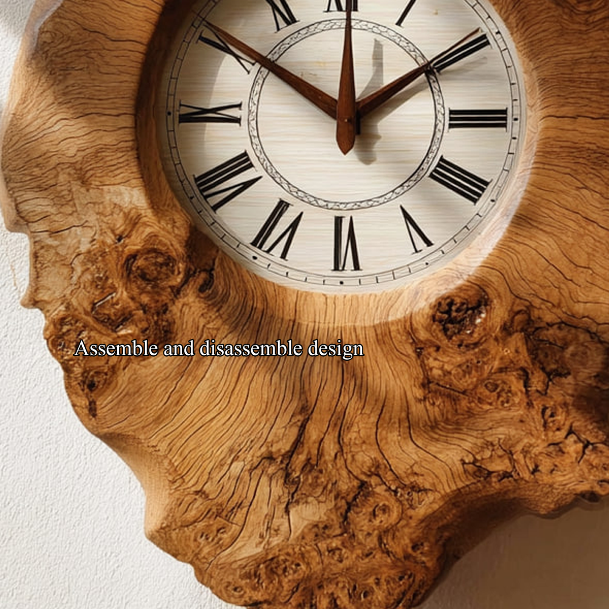 Organic Shape Natural Wood Kitchen Wall Clock, 10 To 18 Inch