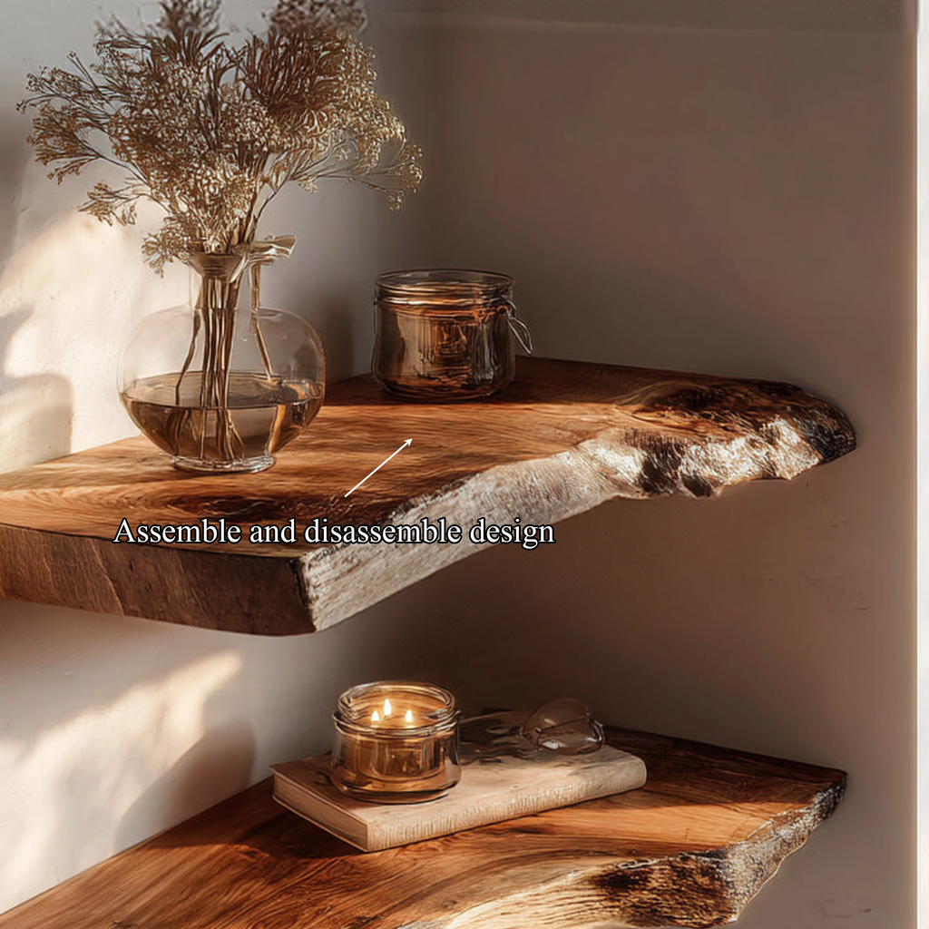 Rustic Solid Wood Floating Shelf