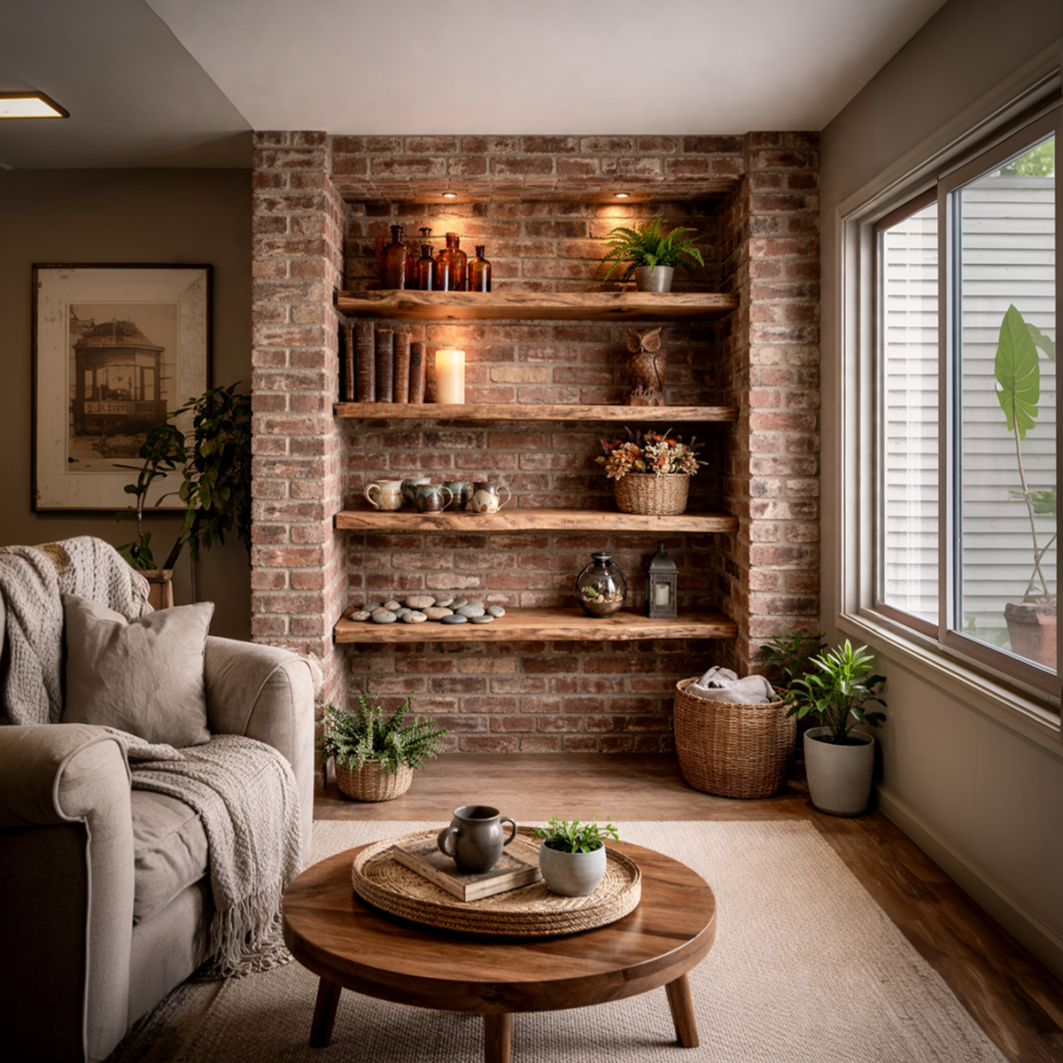 Industrial Rustic Floating Wall Shelves Solid Wood