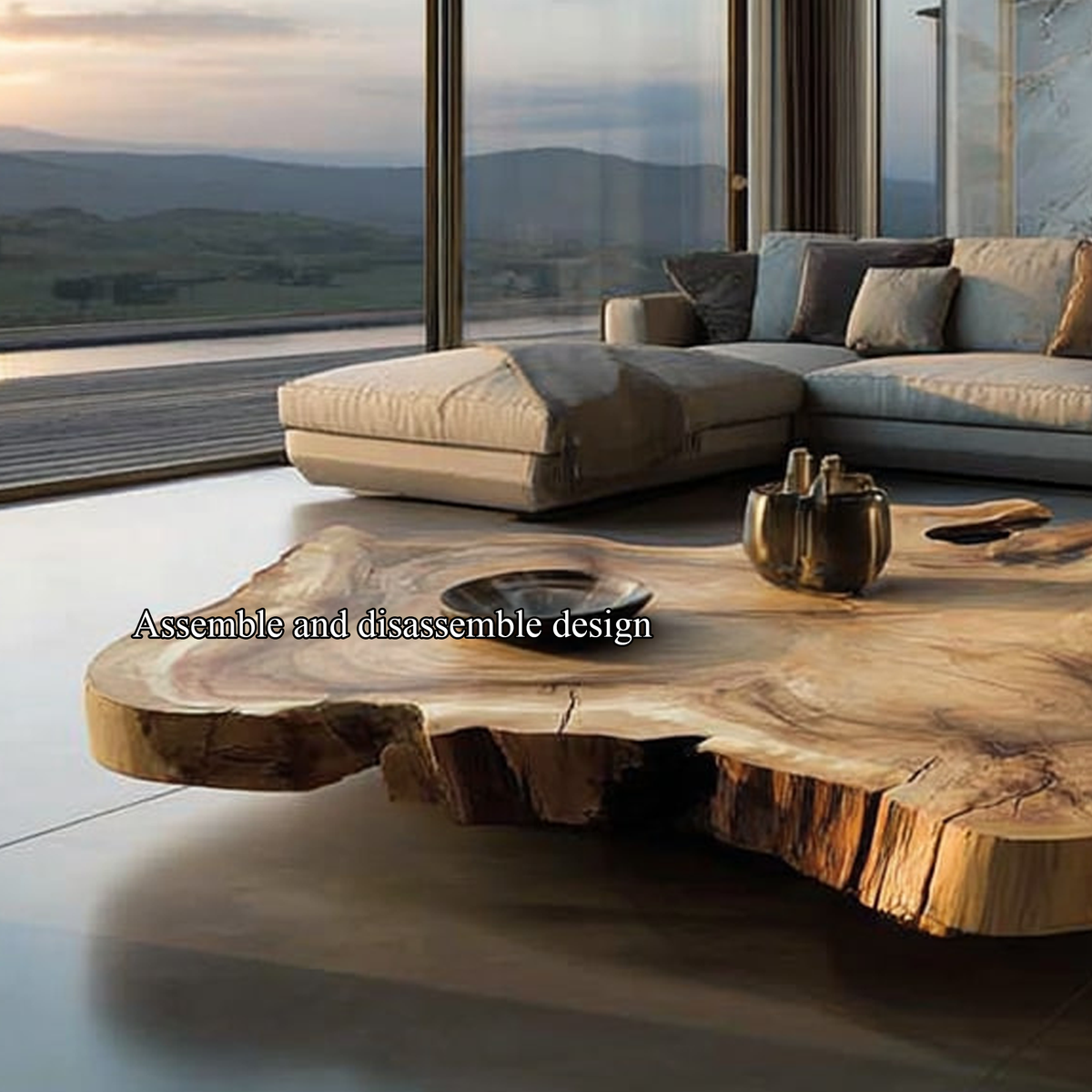 Live Edge Coffee Table, Organic Modern Solid Wood Slab Centerpiece