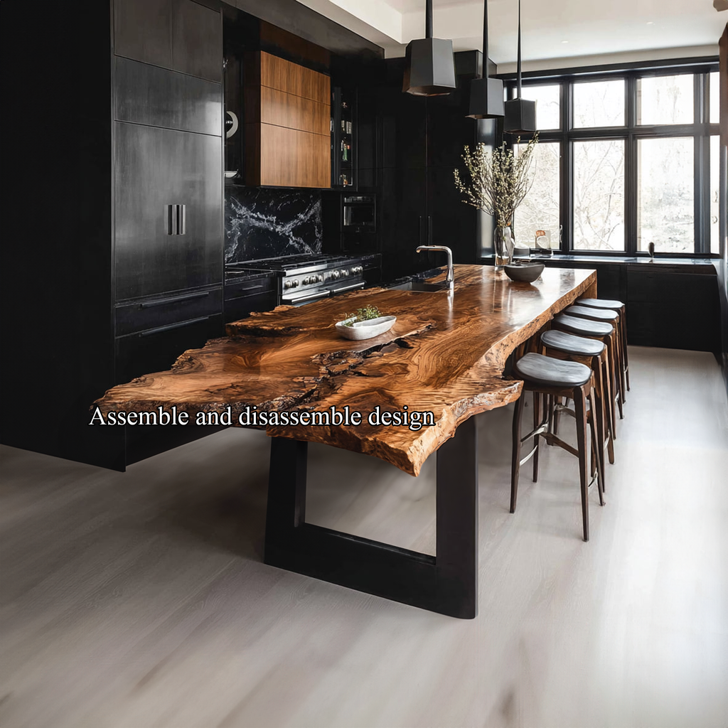 Monkey Pod Wood Kitchen Island Counter, 47 To 100 Inch Long