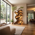 Handcrafted Wood Tree Bookshelf Statement Wall