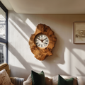 Wood Wall Clock, Organic Live Edge Slab for Kitchen or Dining Room