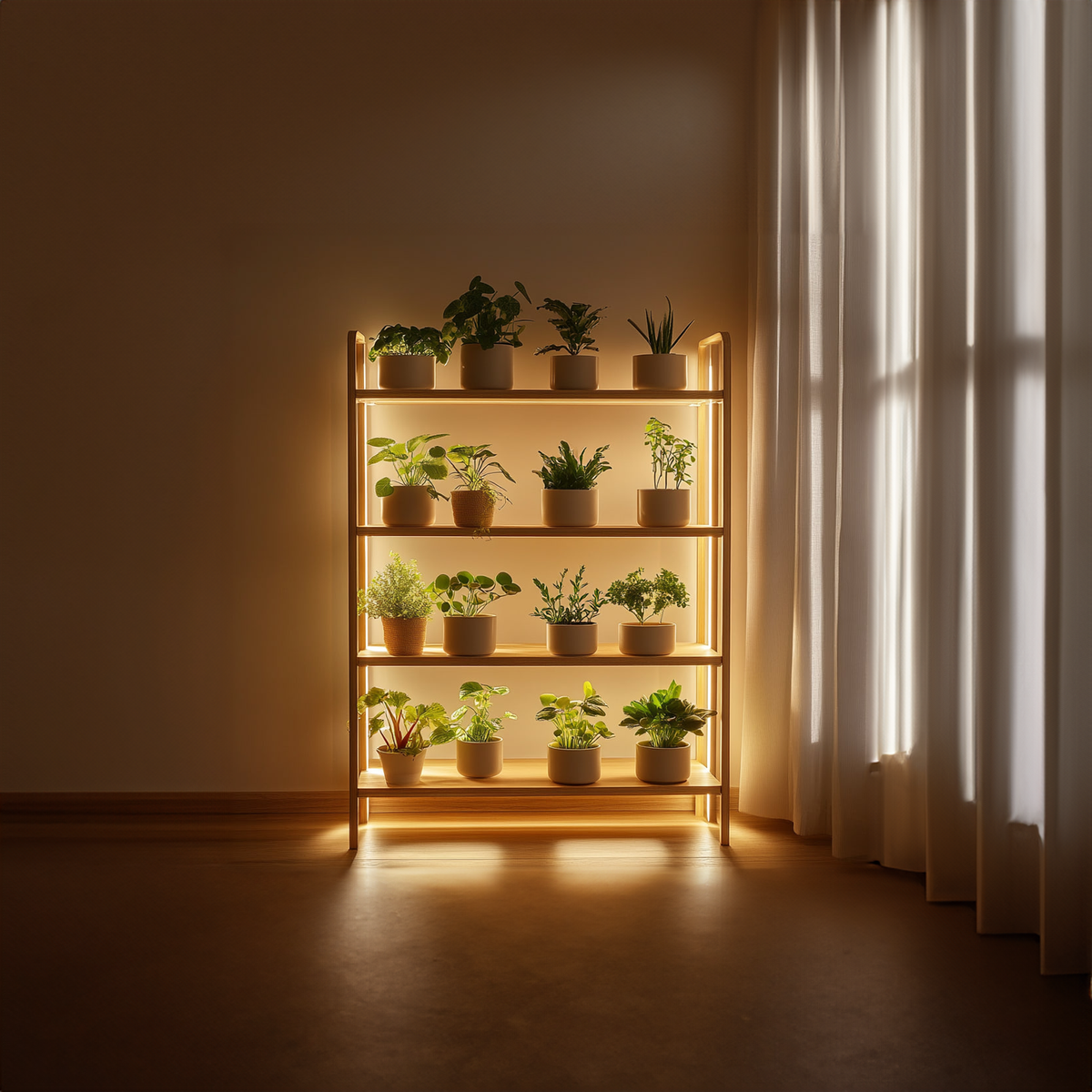 Mid Century Botanical Shelf Contemporary Indoor Garden