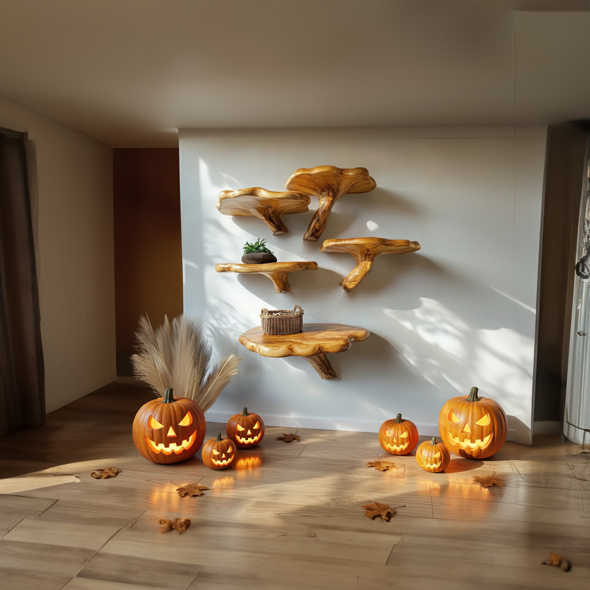 Mid-Century Modern Halloween Floating Shelf