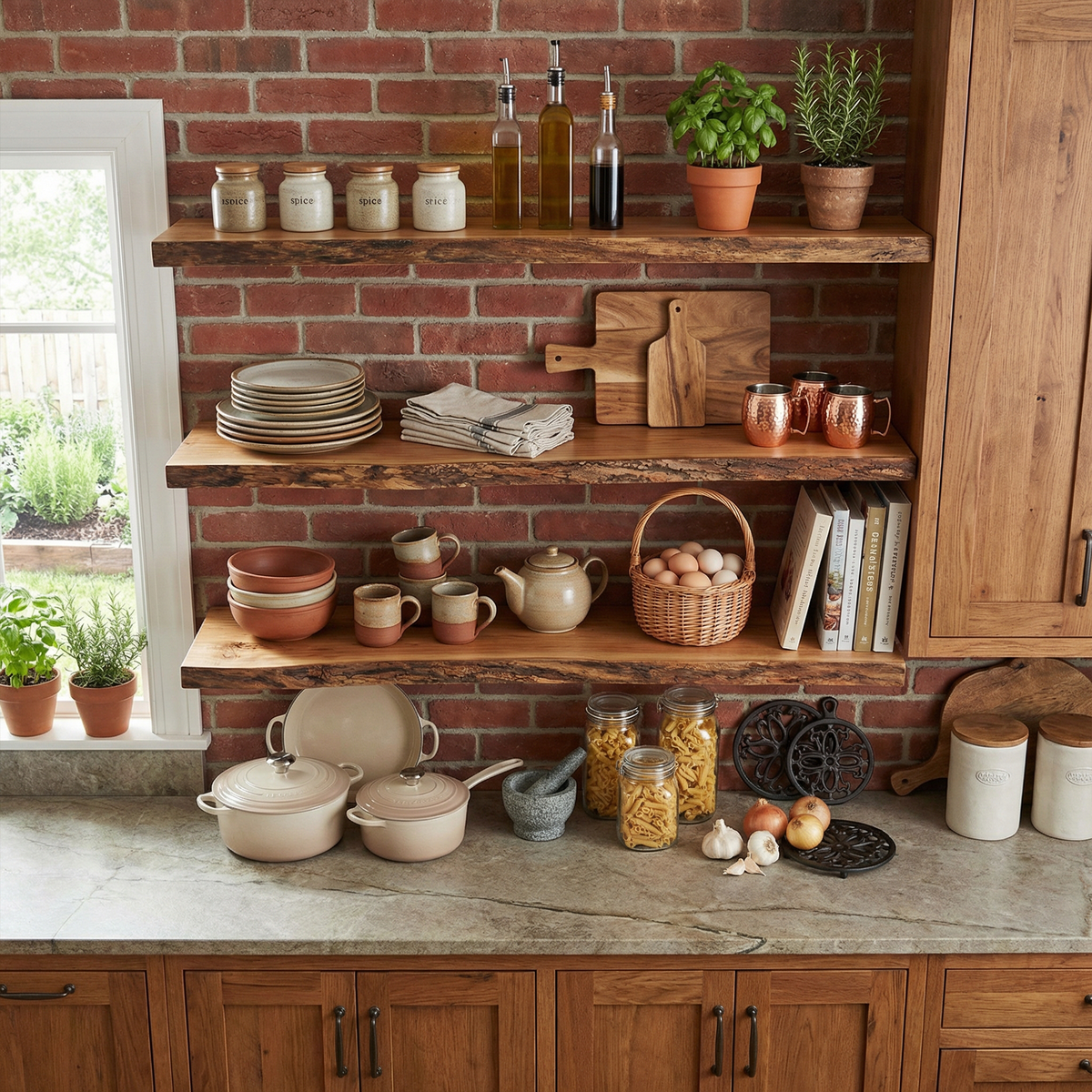 Industrial Rustic Floating Wall Shelves Solid Wood