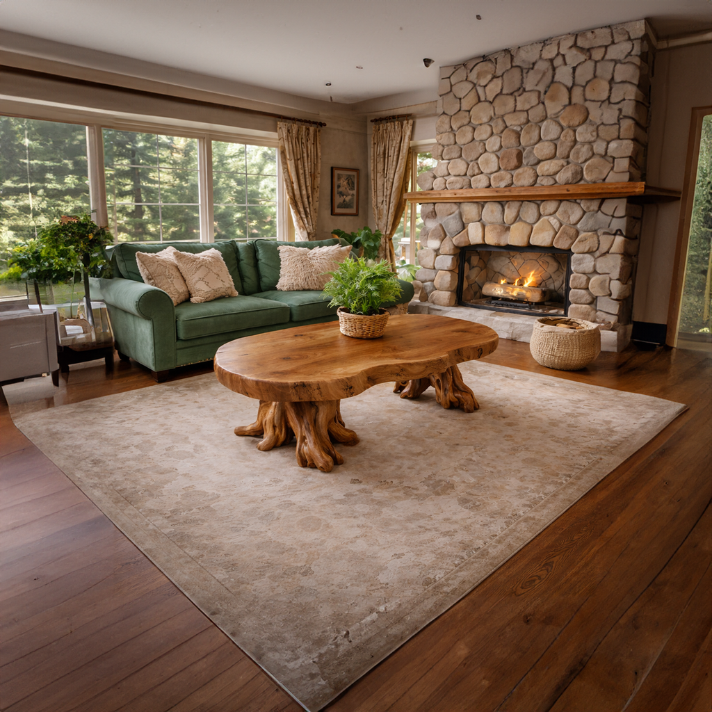 Root Style Coffee Table, Rustic Tamarind Wood Accent Table