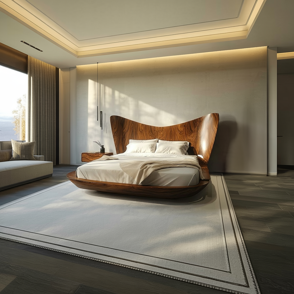 Contemporary Minimalist Bed Frame Bedroom Interior