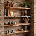 Industrial Rustic Floating Wall Shelves Solid Wood