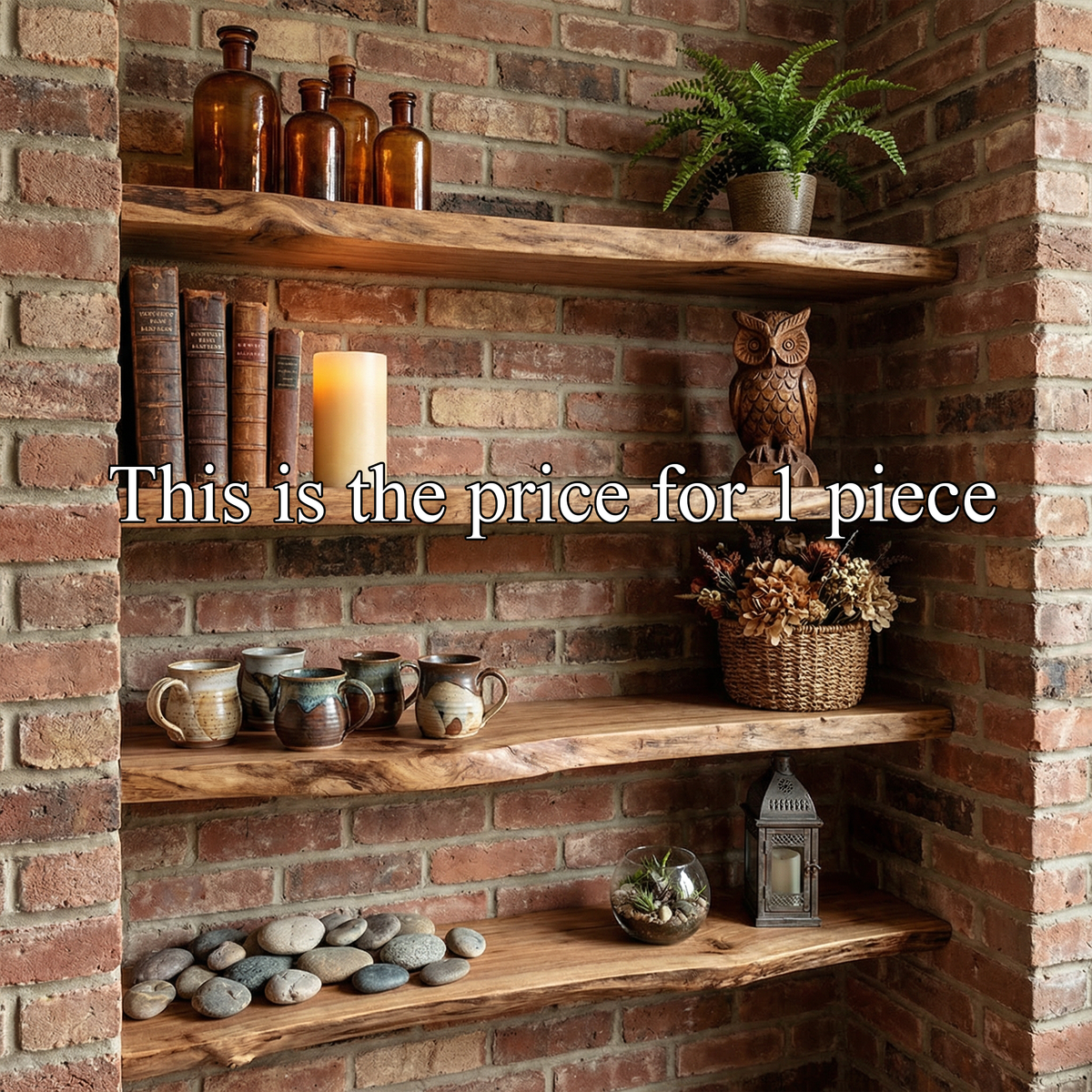 Industrial Rustic Floating Wall Shelves Solid Wood