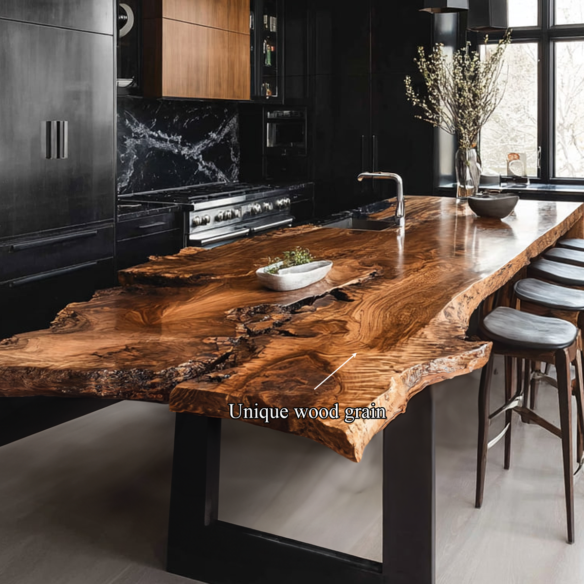 Monkey Pod Wood Kitchen Island Counter, 47 To 100 Inch Long