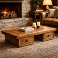 Small Tamarind Wood Coffee Table With Hidden Storage, 30 To 50 Inch
