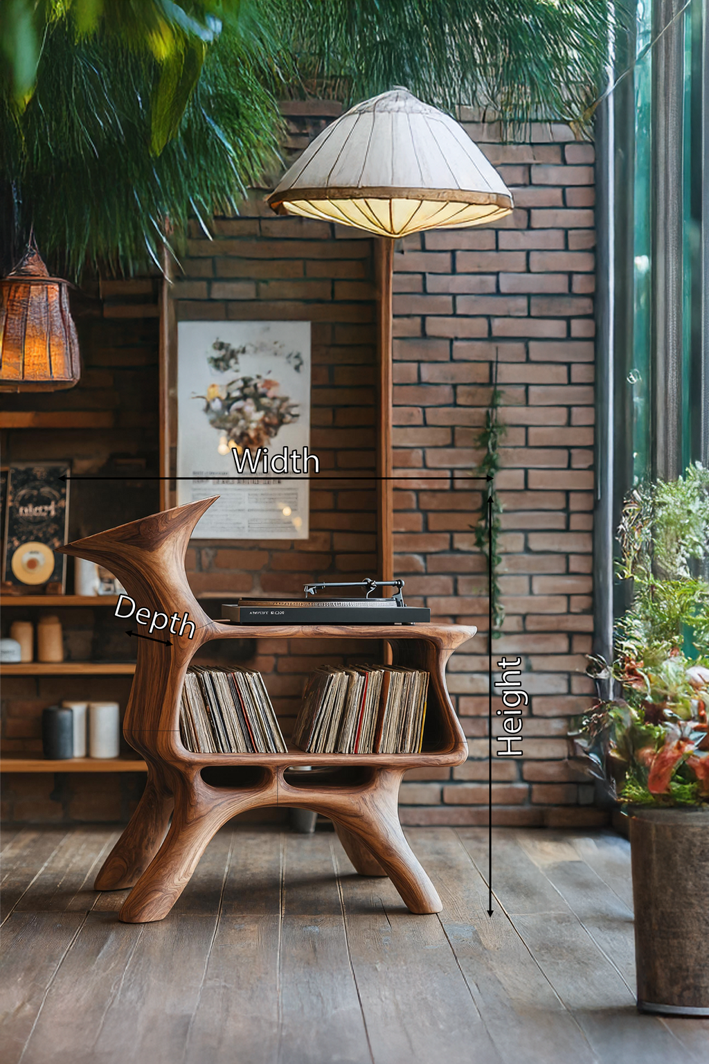 Handcrafted Vinyl Storage Unit For Livingroom Style