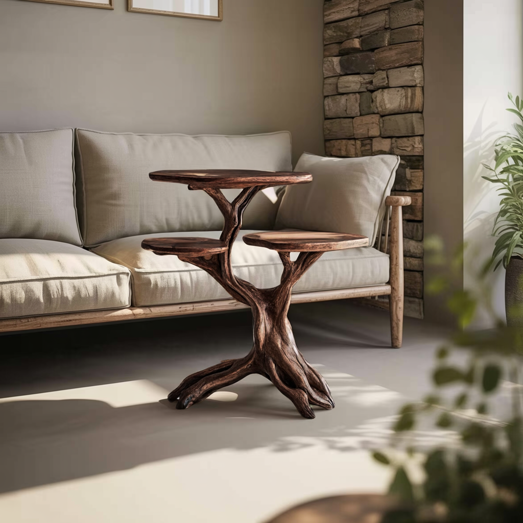 Farmhouse Wood Lamp Table, Oil and Wax Finish, 24 to 35 in Tall