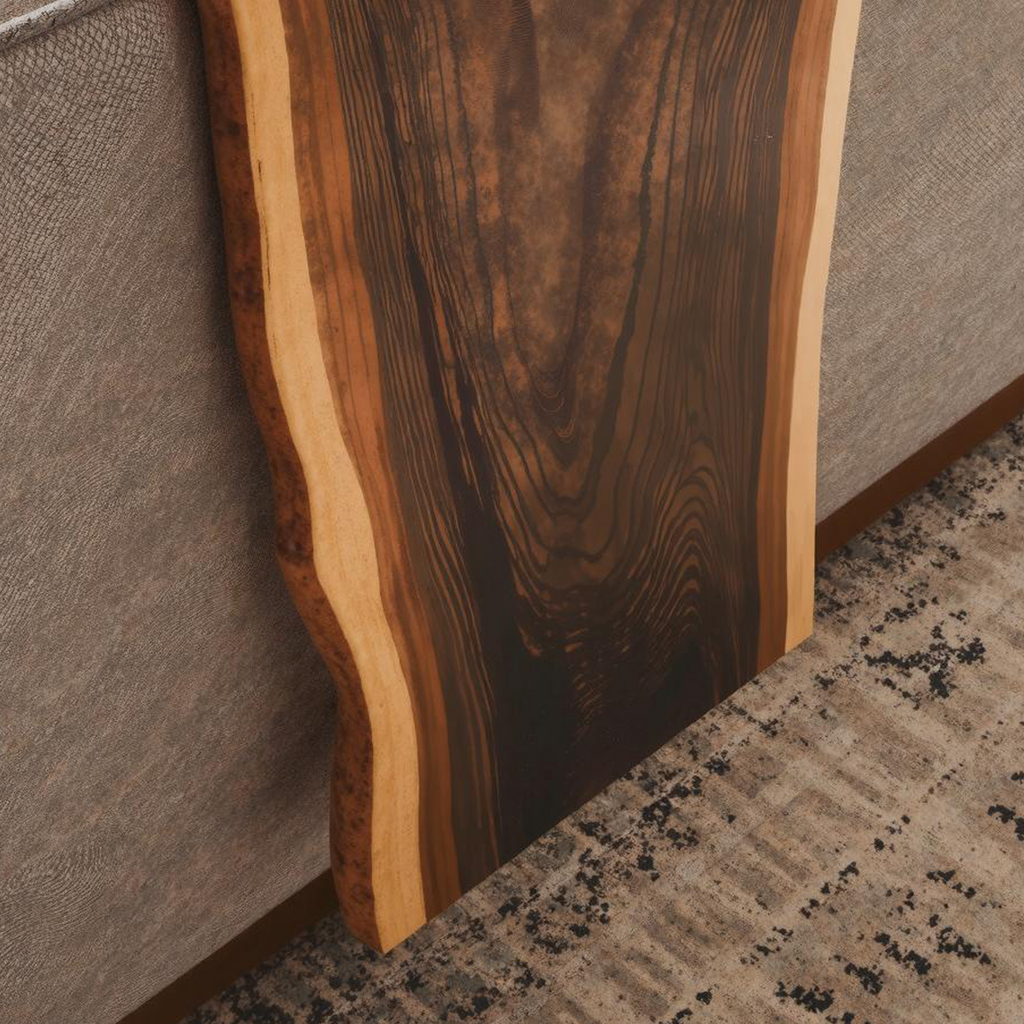 Sofa Armrest Table, Solid Wood Waterfall Couch Arm Tray