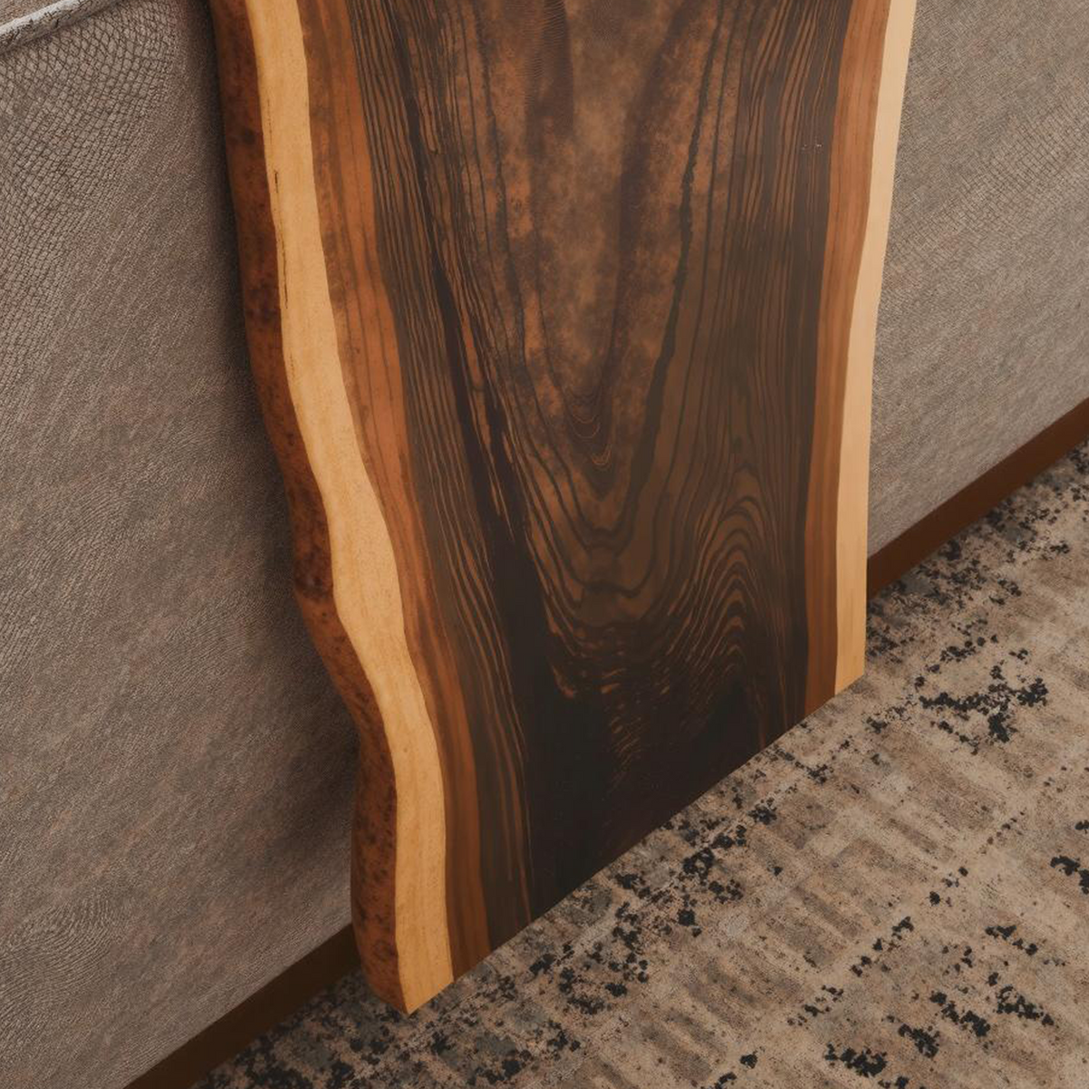 Sofa Armrest Table, Solid Wood Waterfall Couch Arm Tray