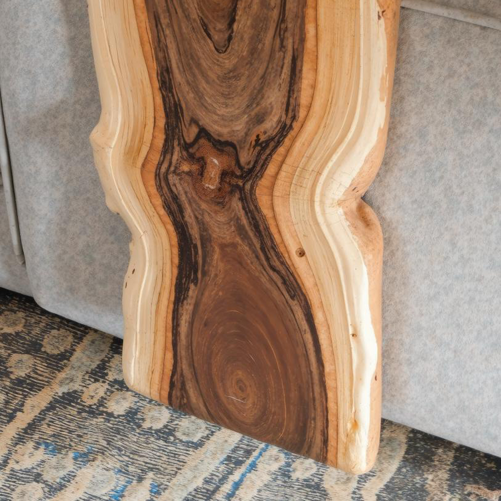 Handcrafted Sofa Armrest Table With Functional Storage Space