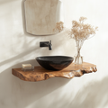 Live Edge Bathroom Vanity Shelf, Handmade Wood Floating Sink Top