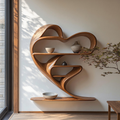 Floating Live Edge Wall Bookcase with Knots, 30 to 41 in Wide