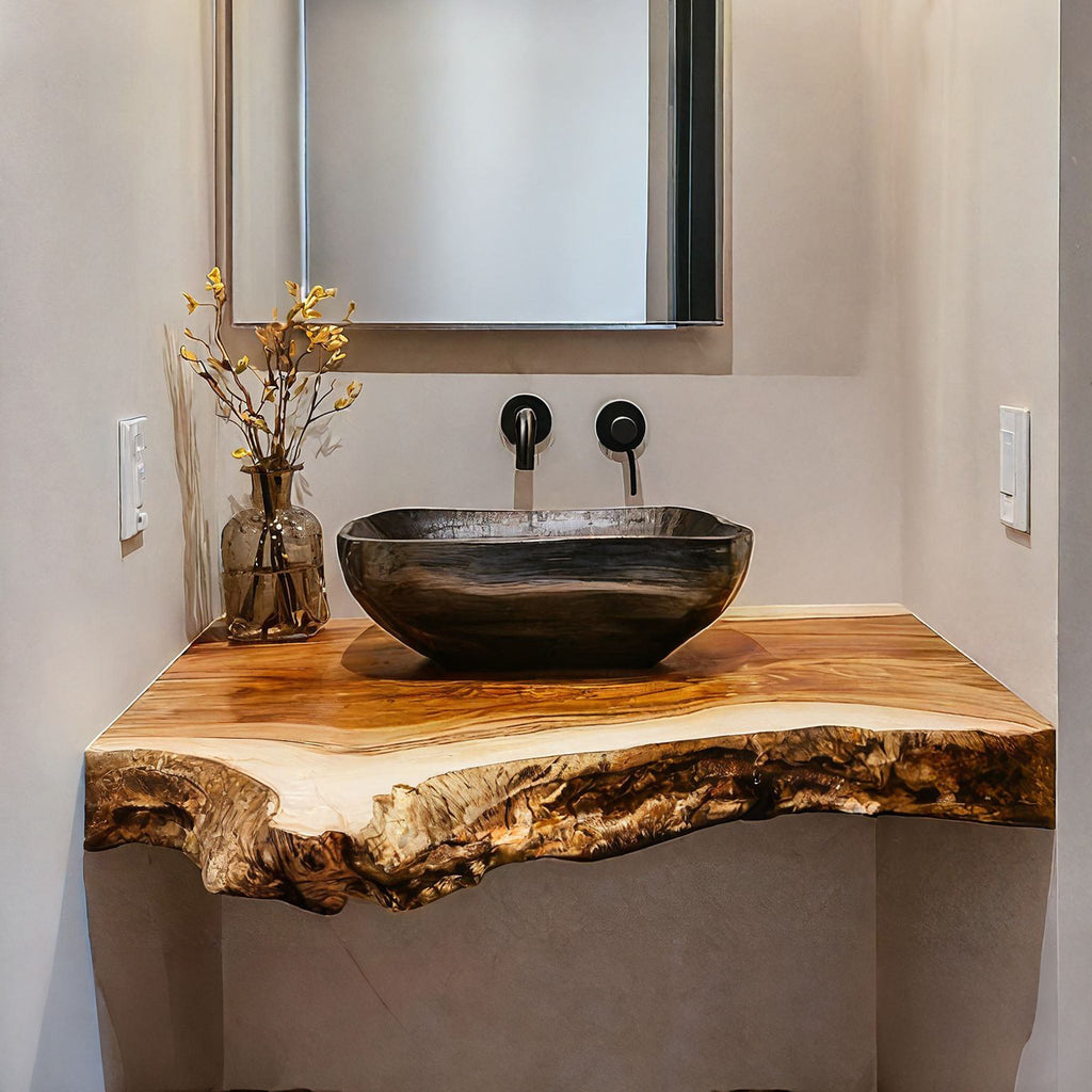 Farmhouse Solid Wood Vanity Bathroom Decor Ideas