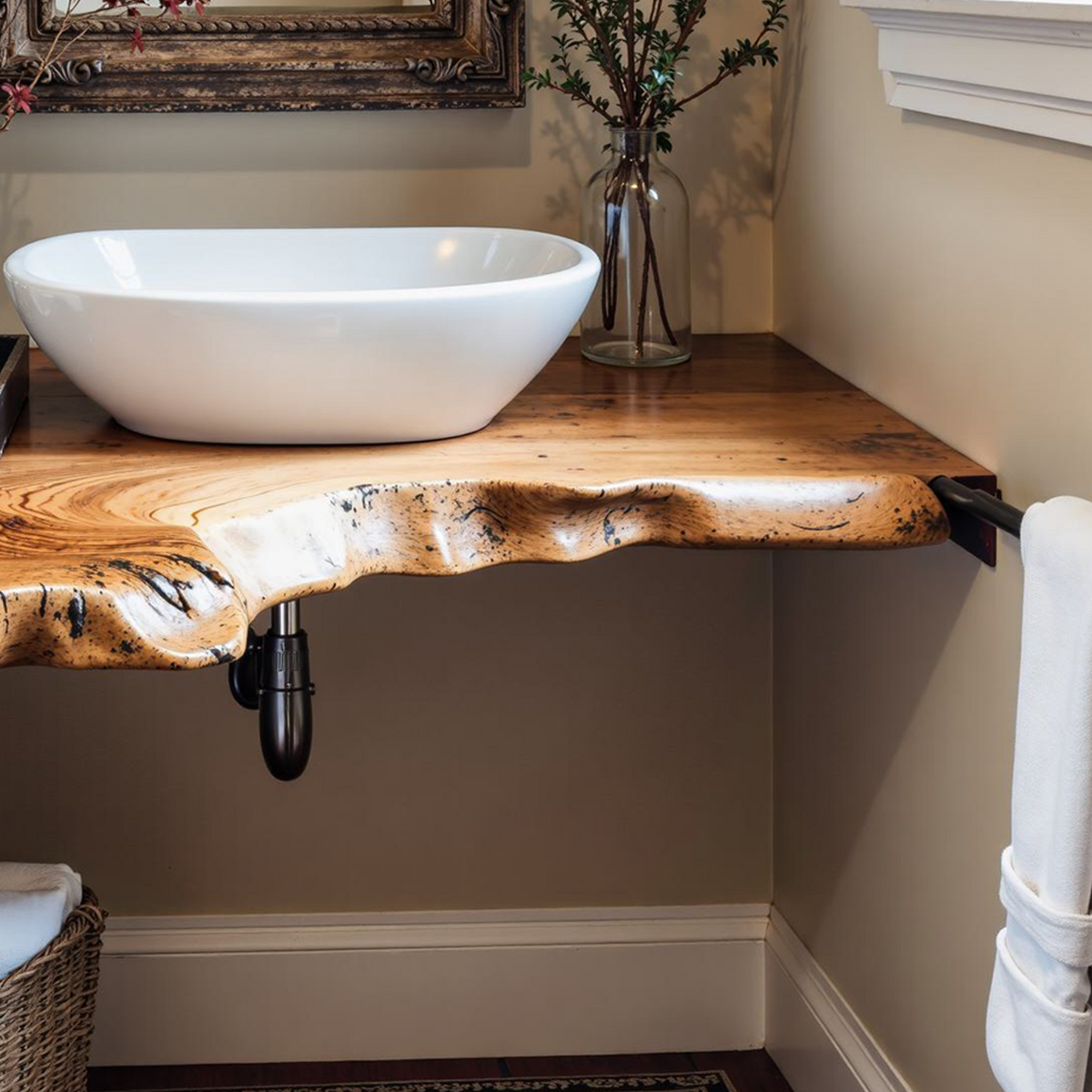 Floating Bathroom Corner Shelf Vanity