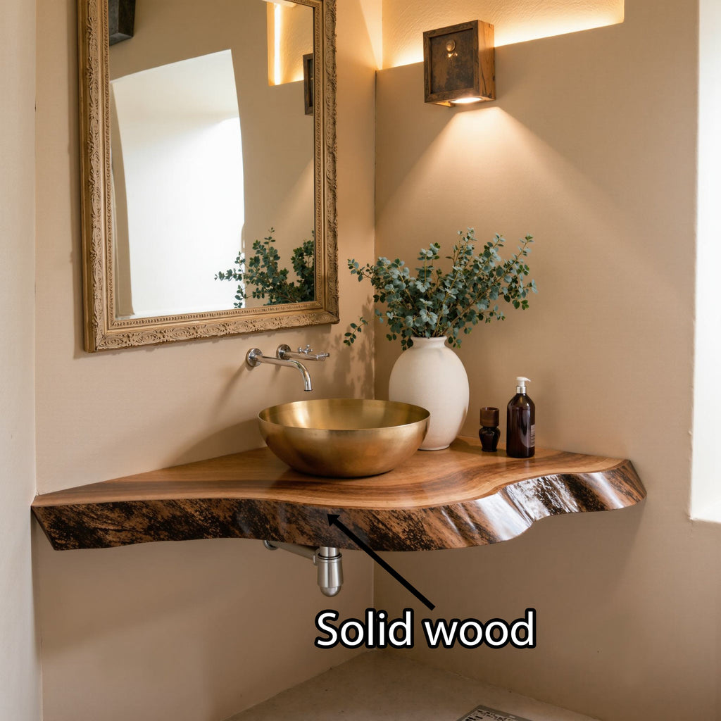 Wooden Corner Shelf Bathroom Corner