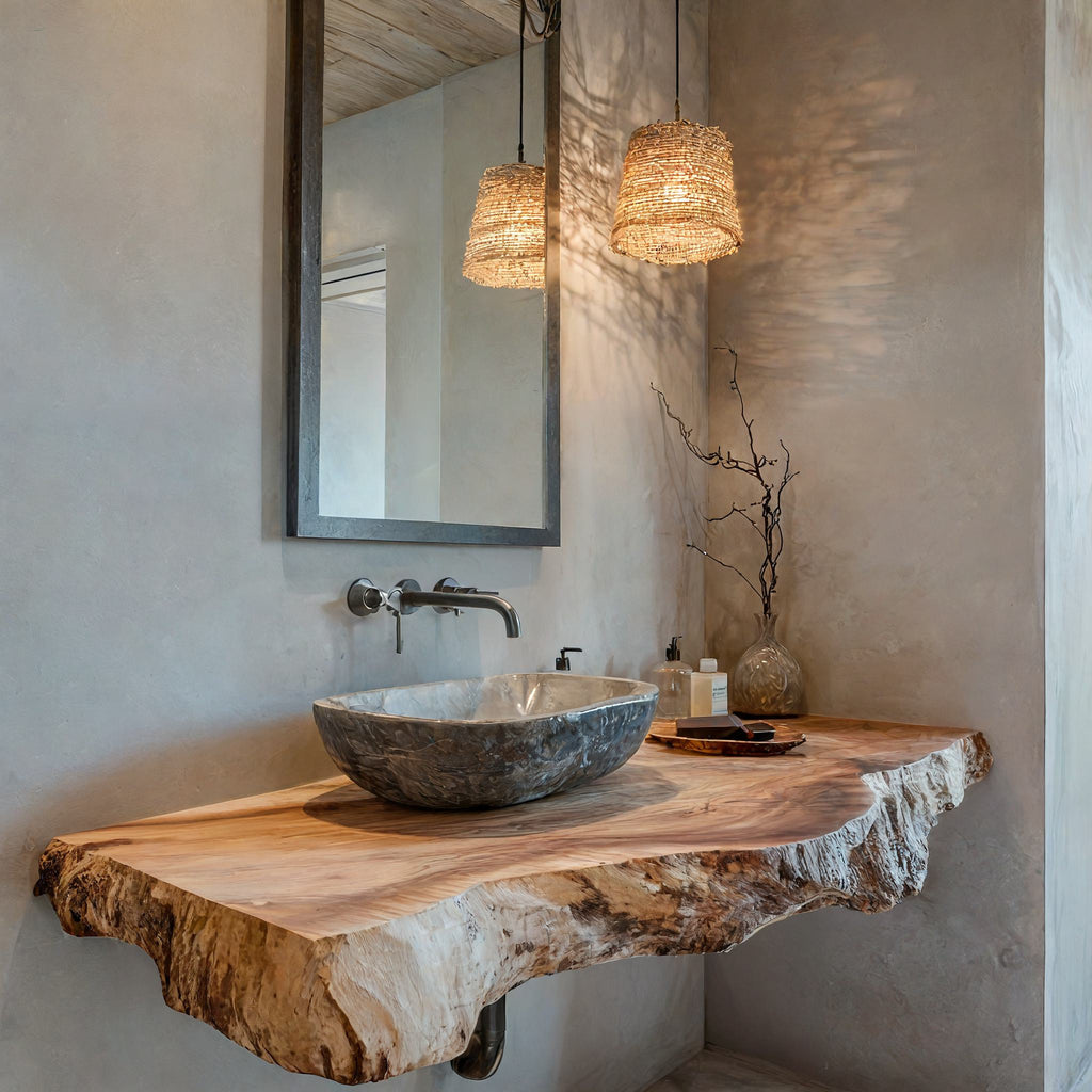 Bathroom Vanity Shelf, Traditional Thick Wood Sink Countertop
