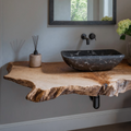 Farmhouse Natural Wood Vanity Countertop Shelf, No Sink, 20-43 Inch