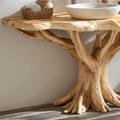 Live Edge Wood Vanity With Natural Tree Base For Eco Bathrooms