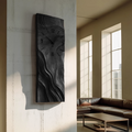 Organic Vertical Sculptural Wall Clock, Handcrafted Modern Wood Hanging Timepiece