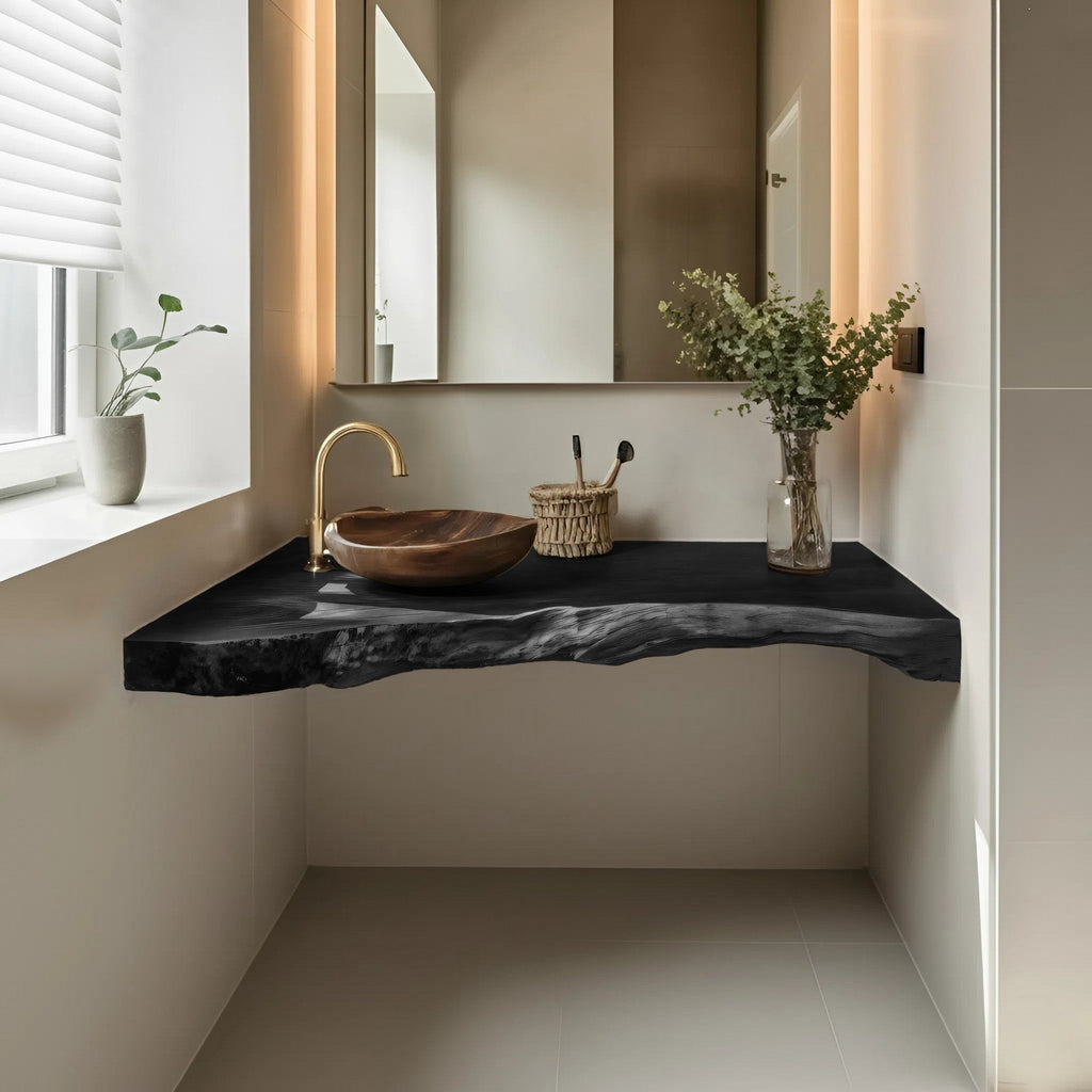 Solid Wood Floating Vanity For Farmhouse Bathroom