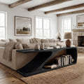 Seamless Curved Wood Sofa Table For Living Rooms, 40 To 86 Inch