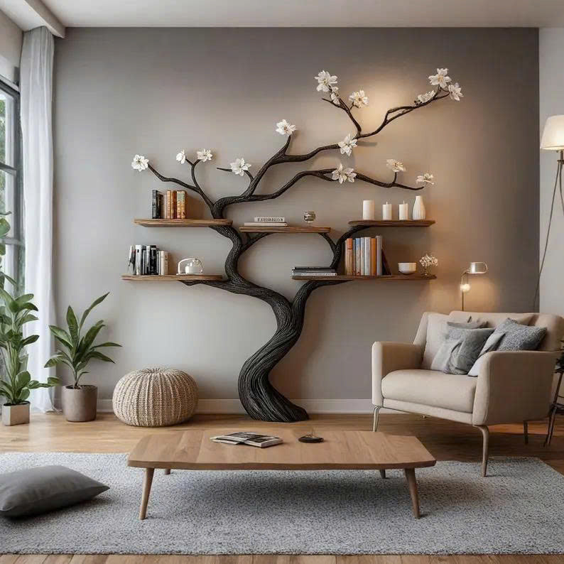 Tree Branch Shaped Freestanding Coat And Shoe Rack, 70 Inch