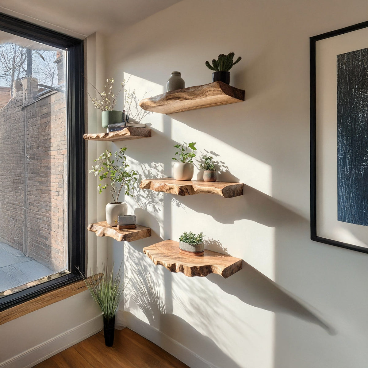 Rustic Live Edge Floating Shelf
