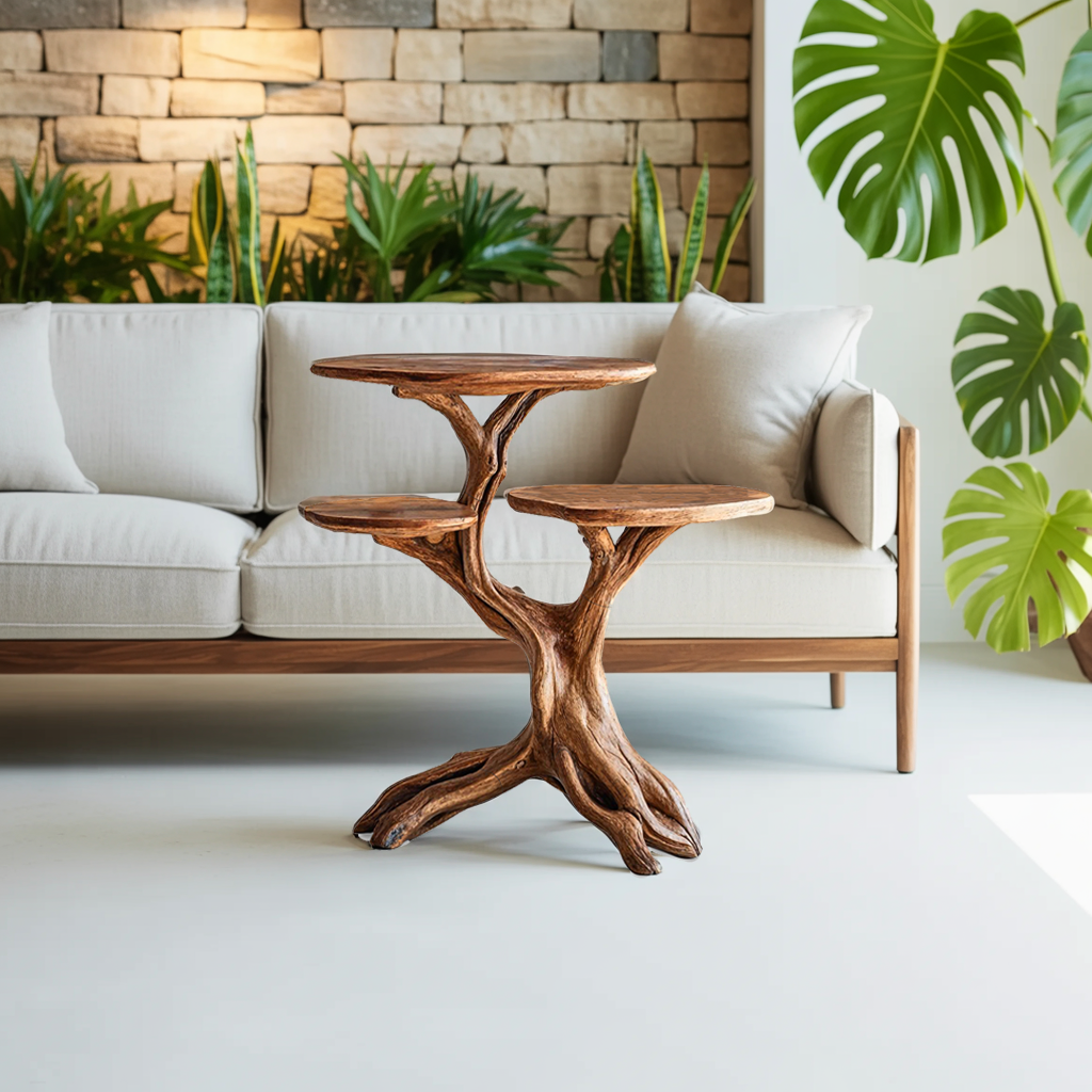 Farmhouse Wood Lamp Table, Oil and Wax Finish, 24 to 35 in Tall